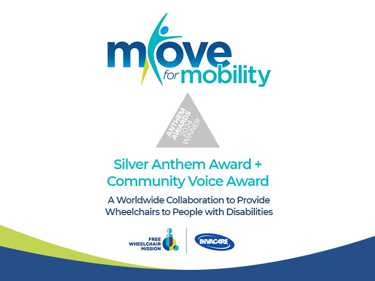 Invacare win Silver Anthem Award for Collaboration with the Free Wheelchair Mission